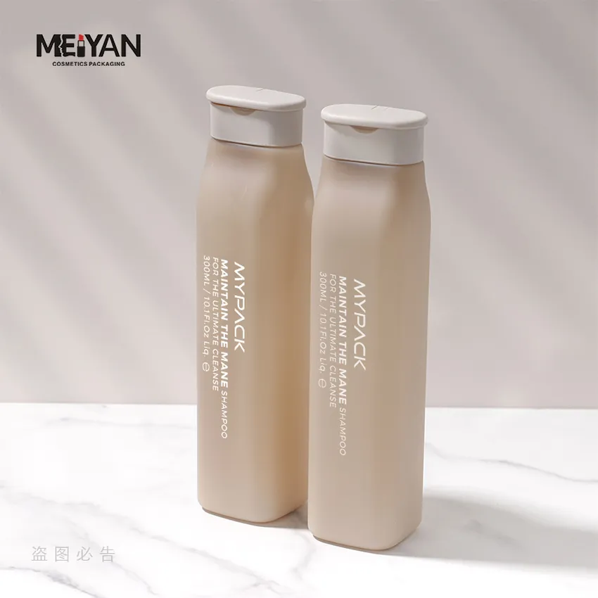 MYPACK 200ml 300ml 10oz personalized Professional salon shampoo and conditioner hair care squeeze bottles with press cap