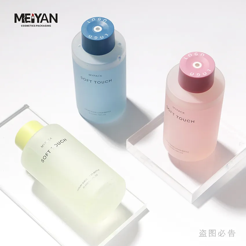 MYPACK semi transparent soft touch shampoo and conditioner body lotion hair oil plastic squeeze bottles with lock twist cap