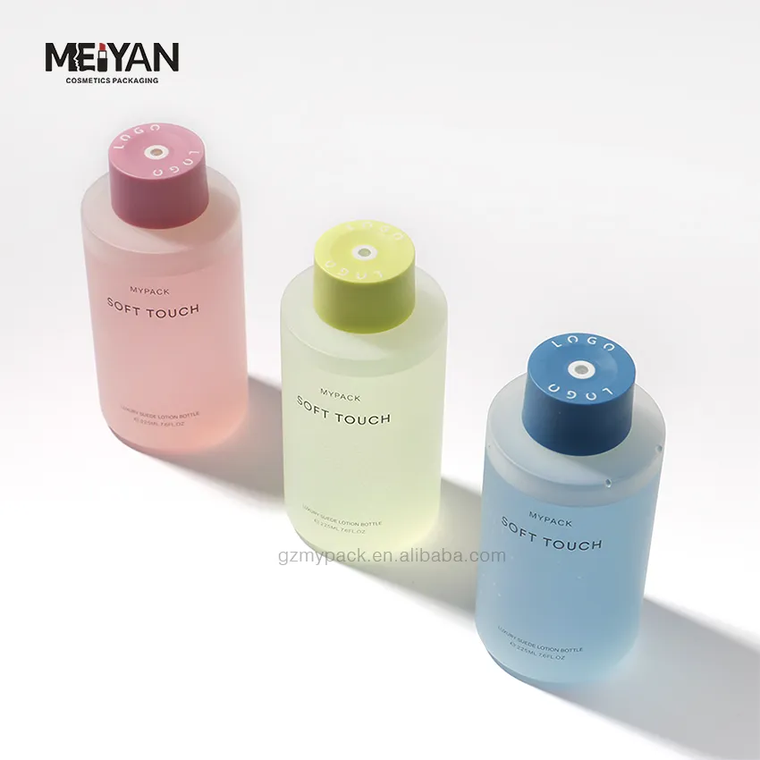 MYPACK semi transparent soft touch shampoo and conditioner body lotion hair oil plastic squeeze bottles with lock twist cap