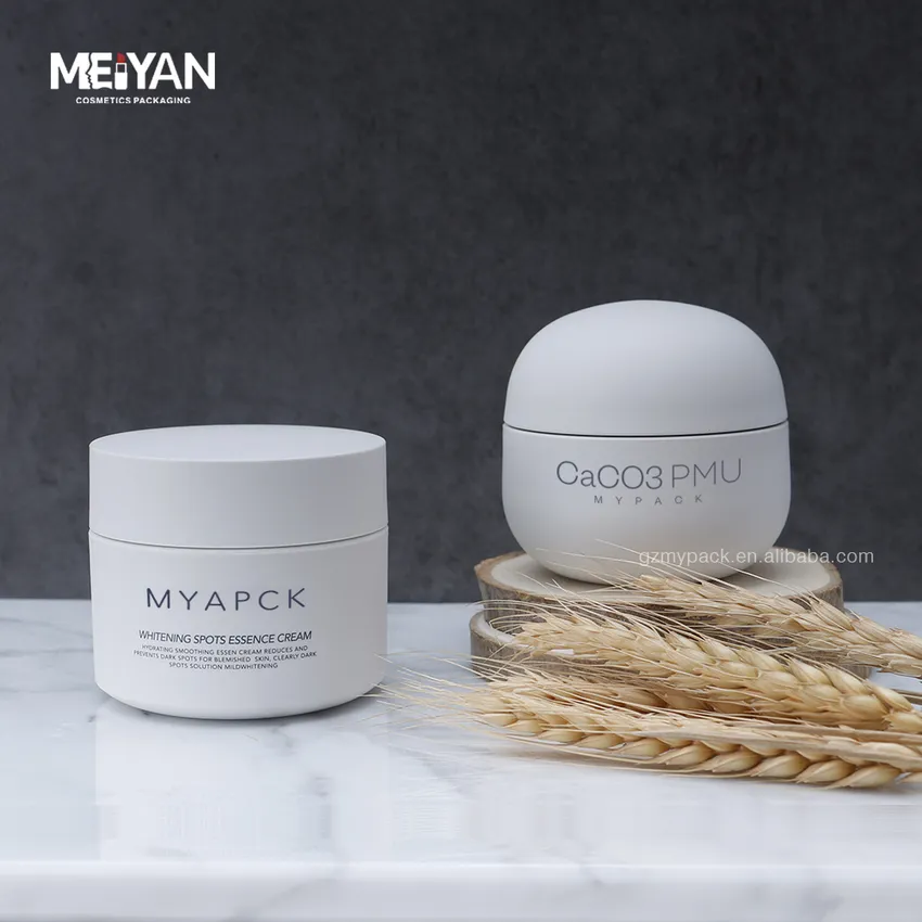 MYPACK custom empty 50g100g 1.76oz PLA compostable plastic skincare face cream lotion cleansing balm jars with lids