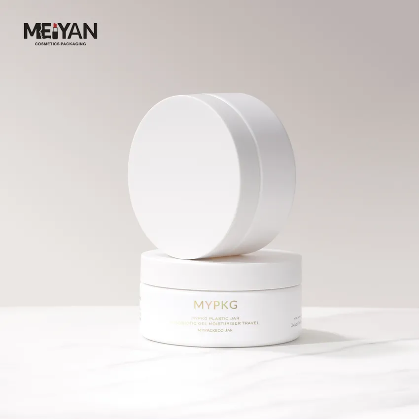 MYPACK luxury empty round plastic pet jar 100g frosted white cosmetic hair cream face mask jar body butter containers