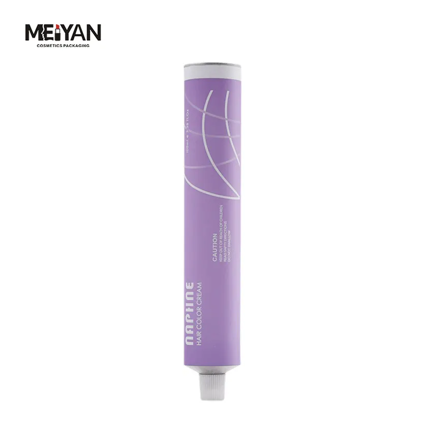 MYPACK top fashion recyclable empty packaging toothpaste hand cream and ointment aluminum purple circular tube with screw cap