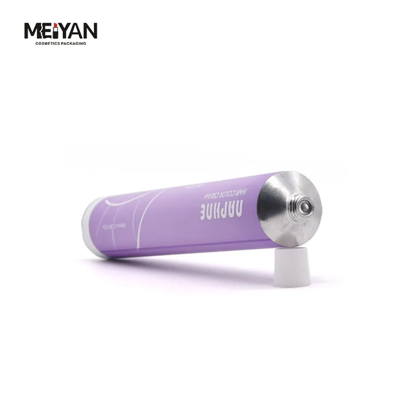 MYPACK top fashion recyclable empty packaging toothpaste hand cream and ointment aluminum purple circular tube with screw cap