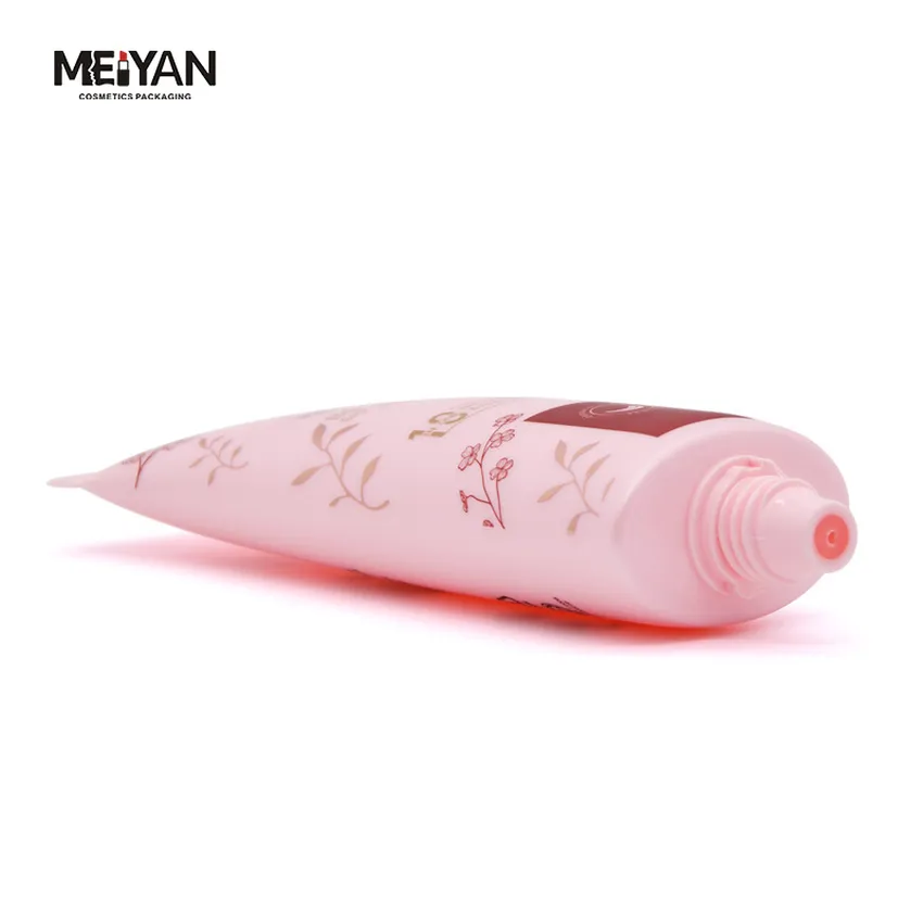 MYPACK hot sell soft touch black flat empty hand cream BB cream sunscreen cosmetic packaging tubes with electroplated cap