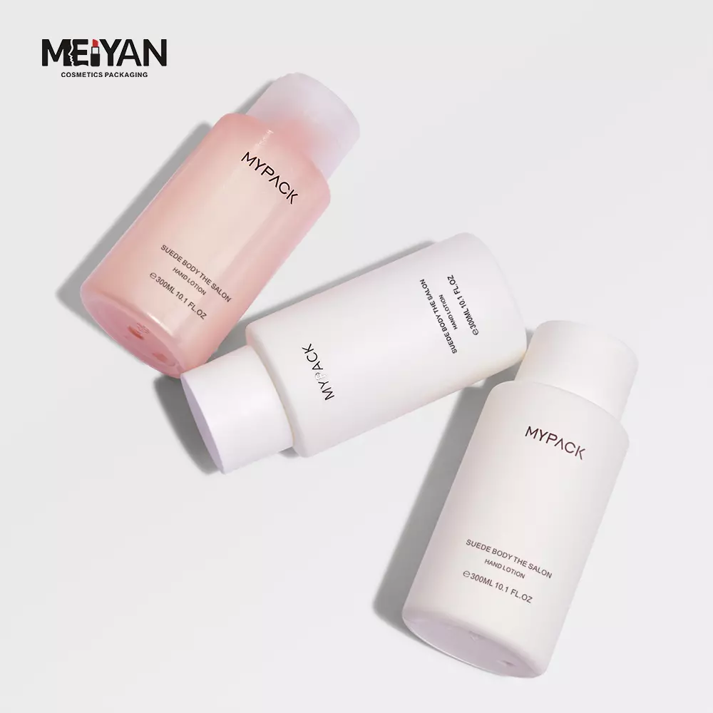 MYPACK empty eco friendly recycled soft touch 300ml 500ml hdpe plastic shampoo and conditioner body lotion bottles set