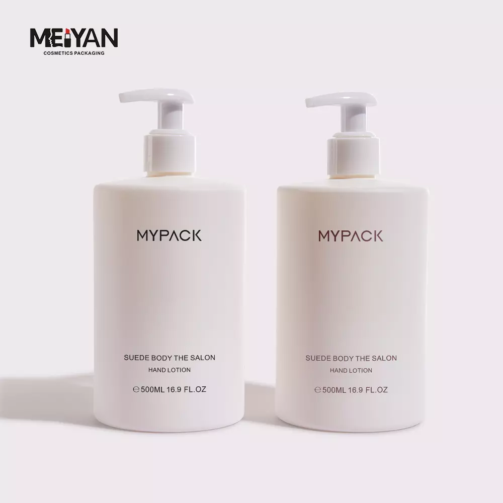 MYPACK empty eco friendly recycled soft touch 300ml 500ml hdpe plastic shampoo and conditioner body lotion bottles set