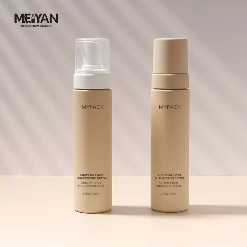 MYPACK luxury custom empty soft touch 150ml 200ml 250ml face wash cleaning hair shampoo foam mouse pump bottle packaging