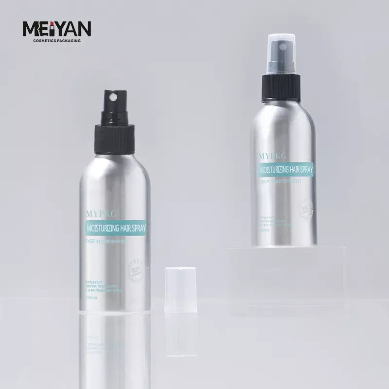 MYPACK luxury matte silver 4oz 120ml aluminum spray bottle hair oils body aluminum fine mist spray bottles