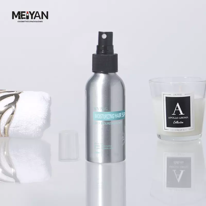 MYPACK luxury matte silver 4oz 120ml aluminum spray bottle hair oils body aluminum fine mist spray bottles