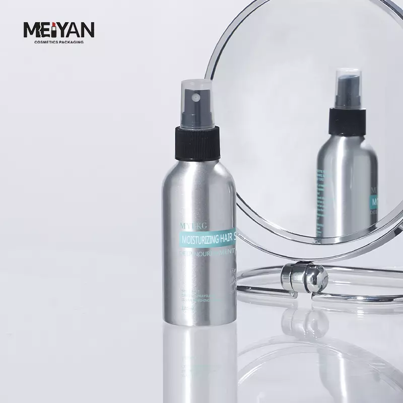 MYPACK luxury matte silver 4oz 120ml aluminum spray bottle hair oils body aluminum fine mist spray bottles