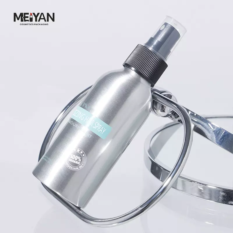 MYPACK luxury matte silver 4oz 120ml aluminum spray bottle hair oils body aluminum fine mist spray bottles