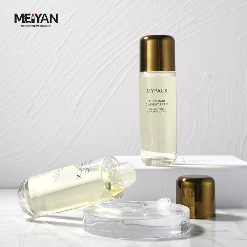 MYPACK luxury empty 120ml150ml plastic pet clear cosmetic face essence serum and toner bottle with silver pump