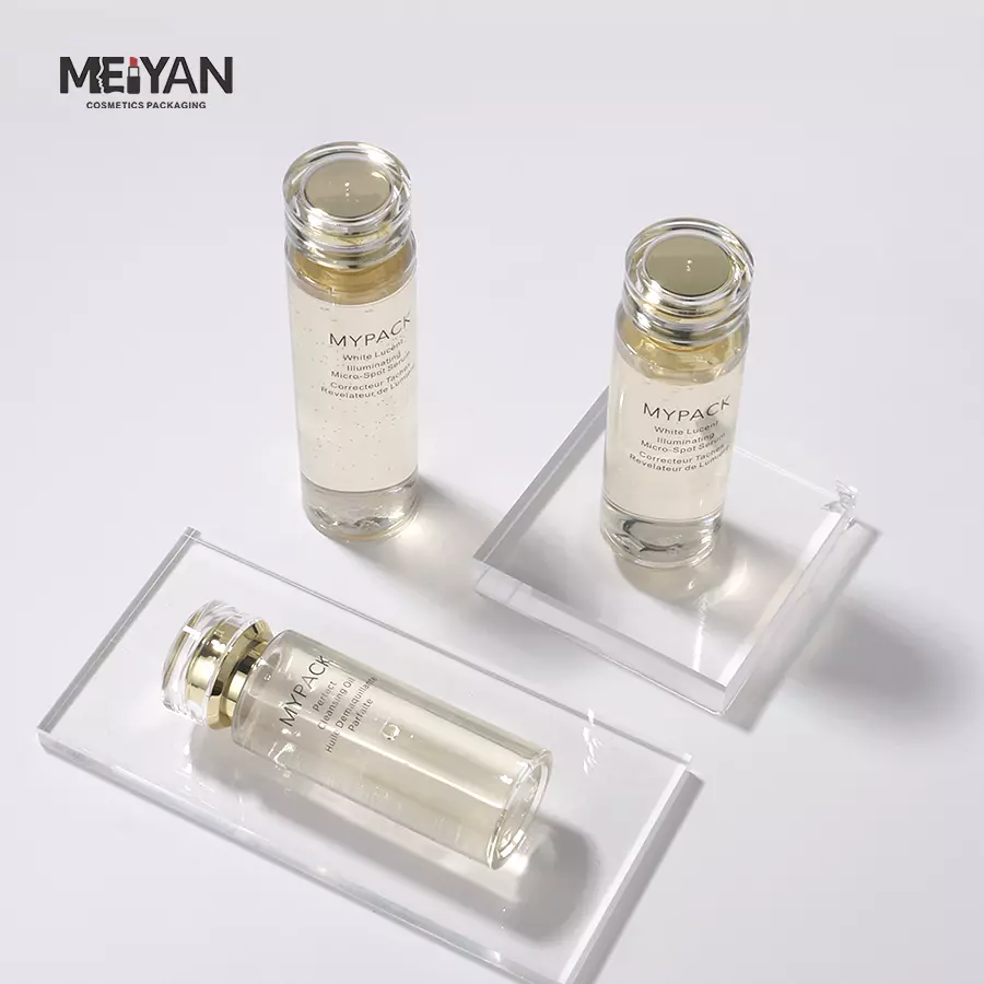 MYPACK luxury pretty clear pet plastic thick wall 100ml120ml140ml cosmetic face serum toners lotion bottles set packaging