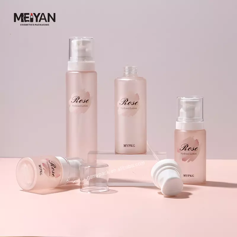 MYPACK luxury cylinder petg plastic clear pink facial toner body cosmetic fine mist spray bottle 45ml 60ml 120ml 150ml