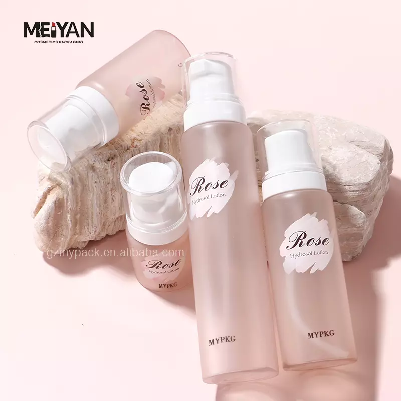 MYPACK luxury cylinder petg plastic clear pink facial toner body cosmetic fine mist spray bottle 45ml 60ml 120ml 150ml