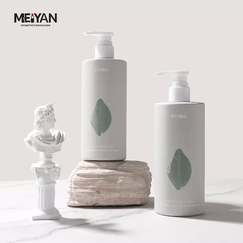 MYPACK customized matte grey pet shampoo shower gel lotion packaging empty bottle with pump 350ml