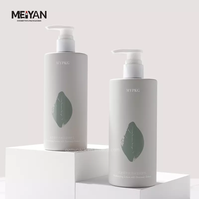 MYPACK customized matte grey pet shampoo shower gel lotion packaging empty bottle with pump 350ml