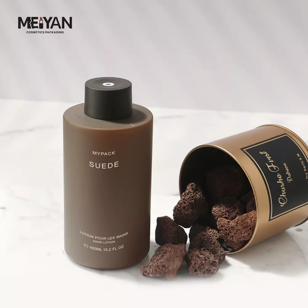 MYAPCK black silicone squeeze bottle 350ml 450ml shampoo body wash lotion black bottle with unique gold twist cap