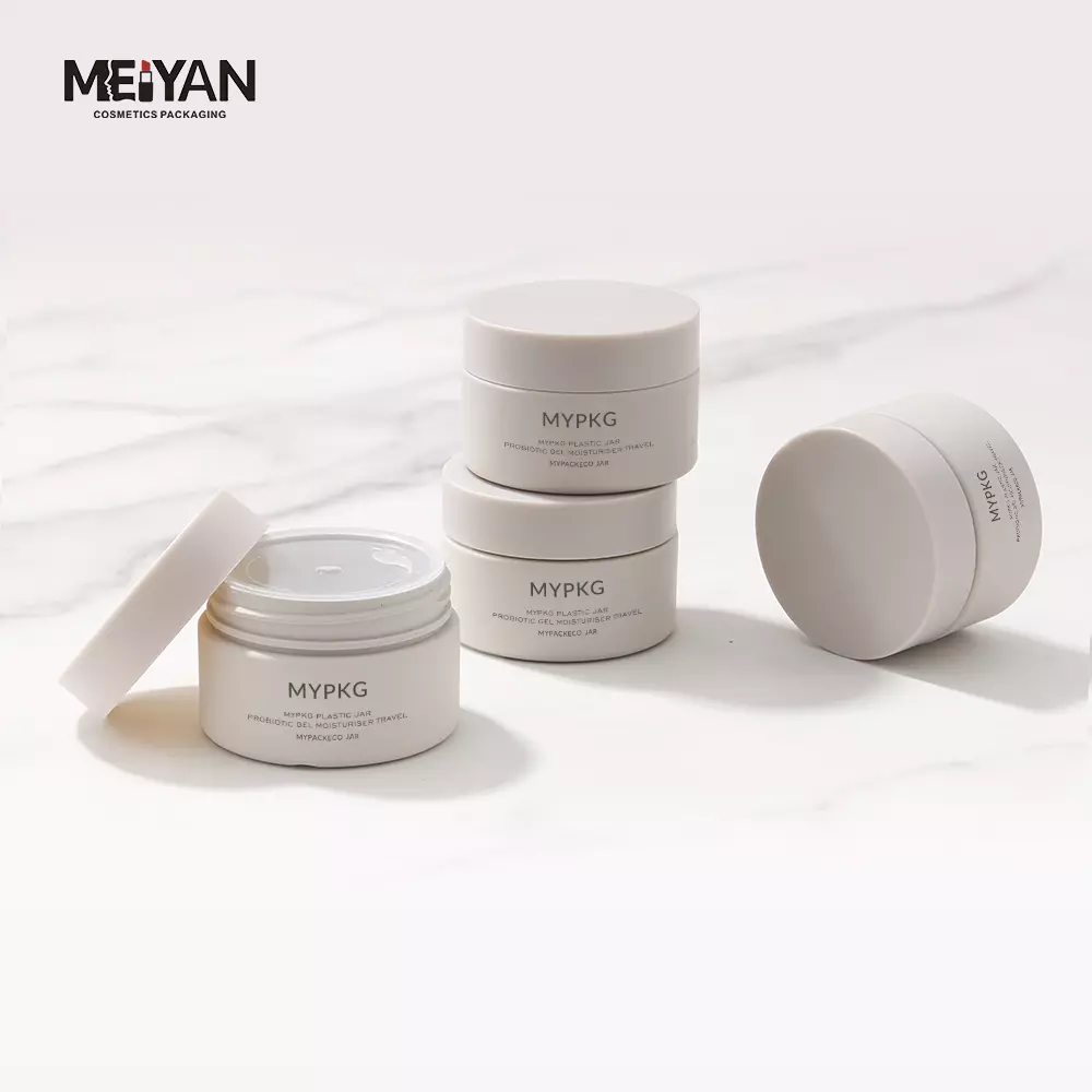 MYPACK custom empty travel silicone 30g pp cream jar frosted soft touch hdpe plastic hair face body butter jar with screw lid