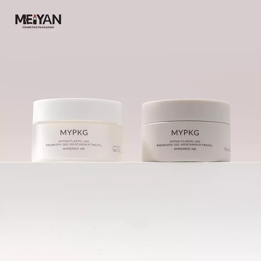 MYPACK custom empty travel silicone 30g pp cream jar frosted soft touch hdpe plastic hair face body butter jar with screw lid