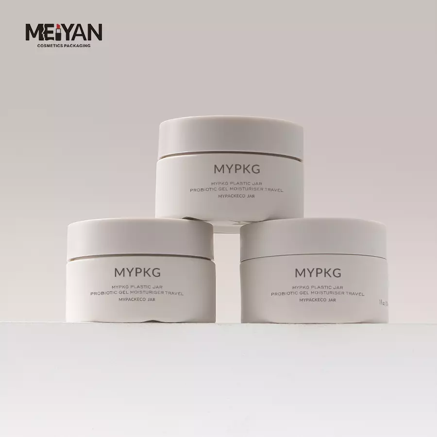 MYPACK custom empty travel silicone 30g pp cream jar frosted soft touch hdpe plastic hair face body butter jar with screw lid