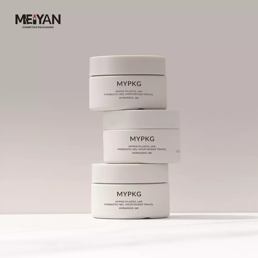 MYPACK custom empty travel silicone 30g pp cream jar frosted soft touch hdpe plastic hair face body butter jar with screw lid