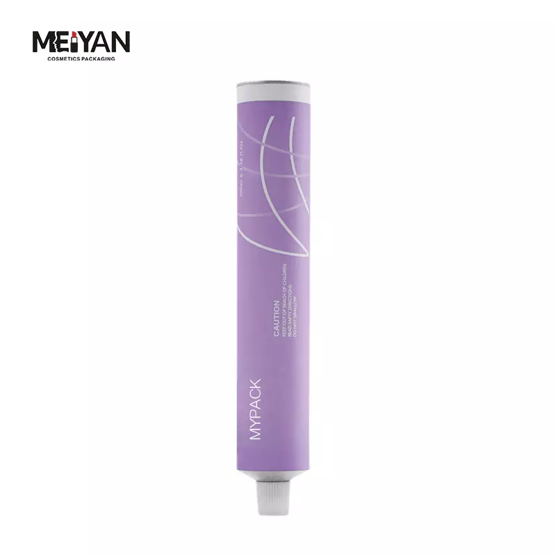 MYPACK top fashion recyclable empty packaging toothpaste hand cream and ointment aluminum purple circular tube with screw cap