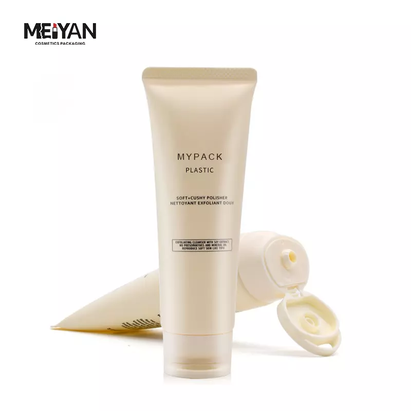 MYPACK hot sale 30g120g350g PE cosmetic plastic tube packaging body cream scrub face cleanser tube with flip cap