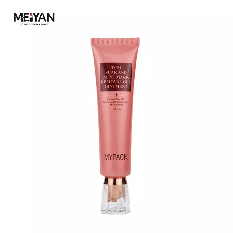 MYPACK custom 120g300g PE hand cream plastic soft squeeze rose gold tube packaging with acrylic cap