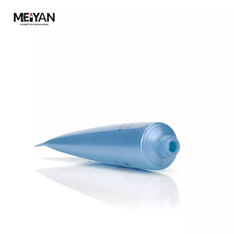 MYPACK wholesale 100g150g350g empty soft touch plastic tube for make up exfoliant gel cosmetic cream blue tube with screw cap