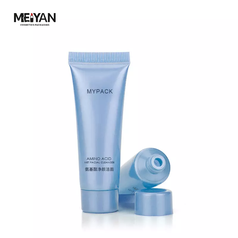 MYPACK wholesale 100g150g350g empty soft touch plastic tube for make up exfoliant gel cosmetic cream blue tube with screw cap