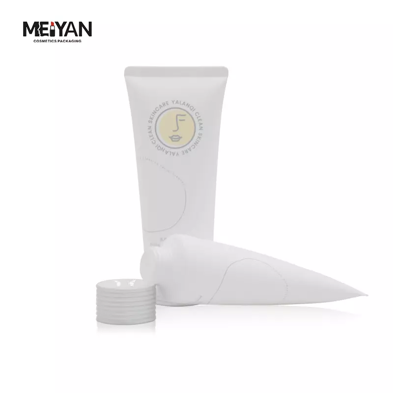 MYPACK custom50g150g250g PE empty plastic tubes for cosmetics shampoo lotion bar white tube with screw cap