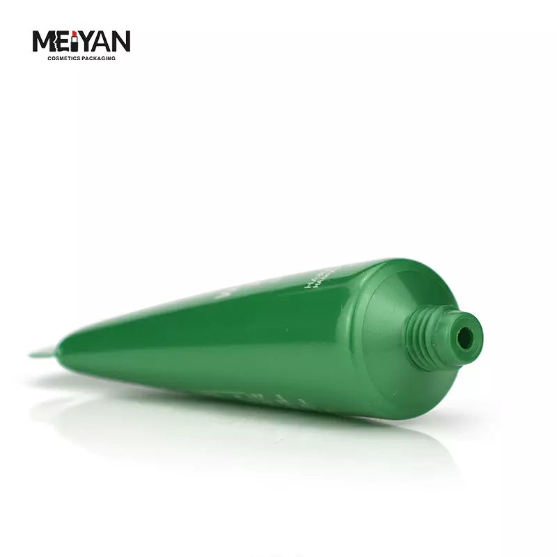 MYPACK luxury 50g150g450g packaging PE plastic empty soft tube hair conditioner facial cleanser arc sealing green tube with whit