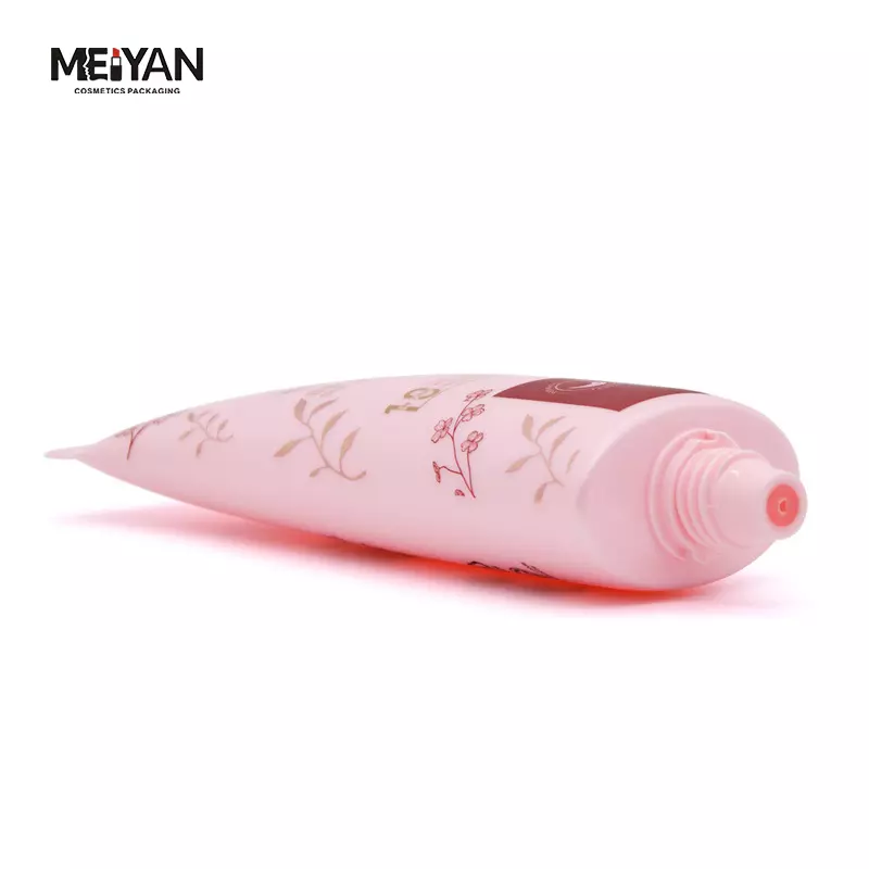 MYPACK hot sell soft touch black flat empty hand cream BB cream sunscreen cosmetic packaging tubes with electroplated cap