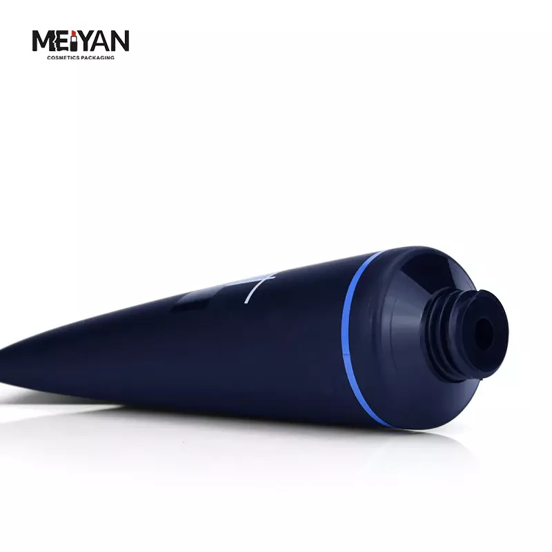 MYPACK wholesale 35g80g250g PE cosmetic matte tube personalized Men body lotion dark blue tube with diamond cap