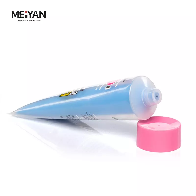 MYPACK unique seven holes double tube hand cream body lotion face wash soft cosmetic squeeze plastic tube with pink cap