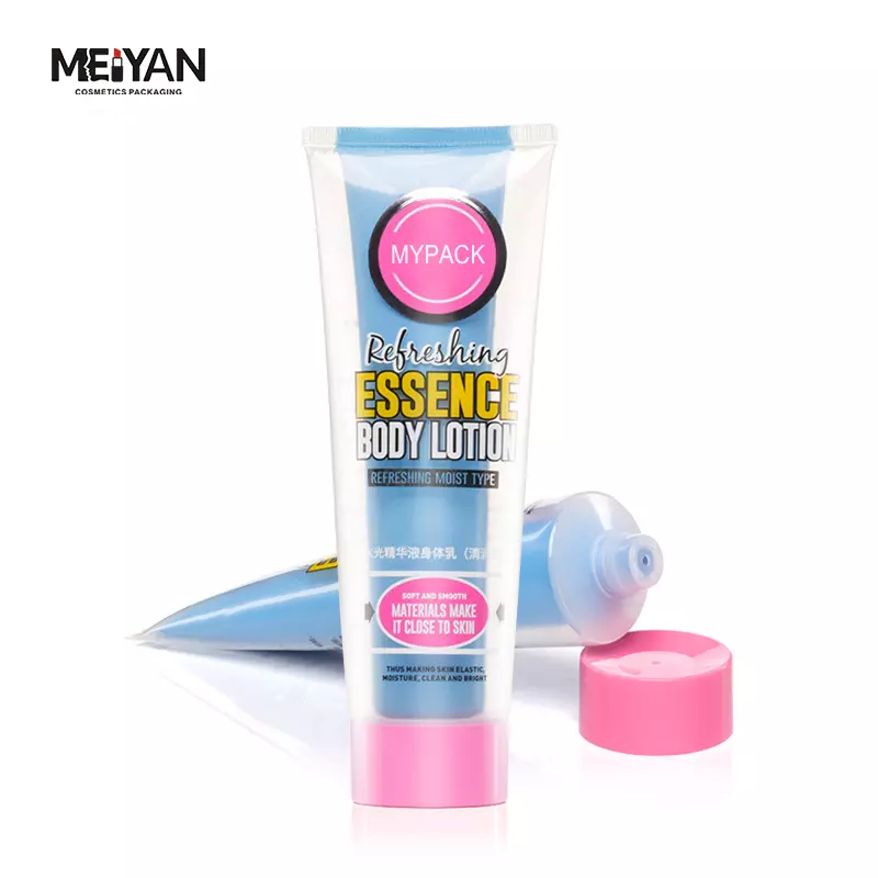 MYPACK unique seven holes double tube hand cream body lotion face wash soft cosmetic squeeze plastic tube with pink cap