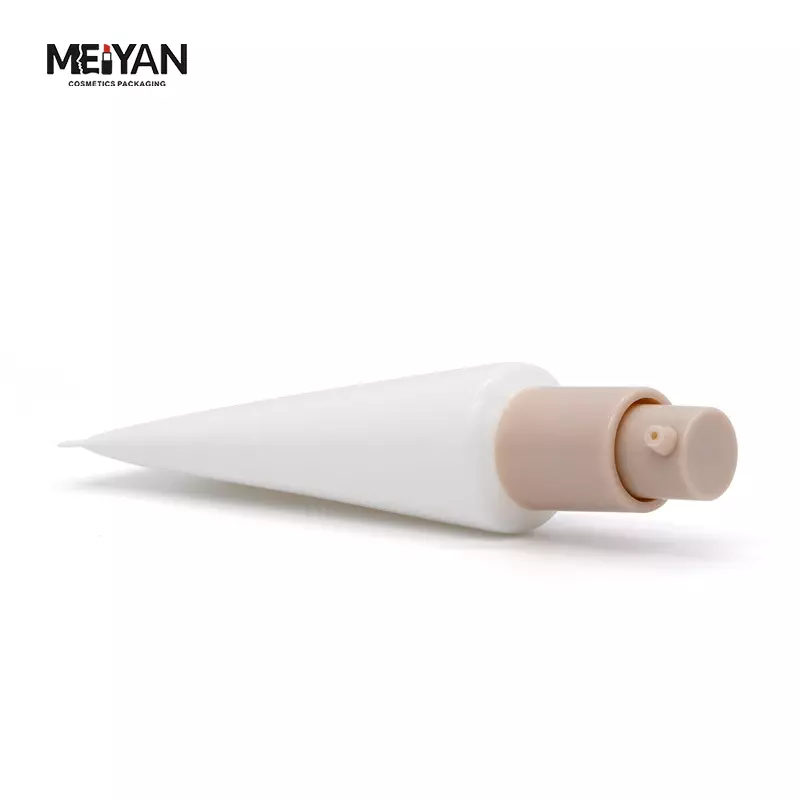 MYPACK direct selling matte white cosmetic BB cream sunscreen cream cosmetic plastic soft tube pump packaging