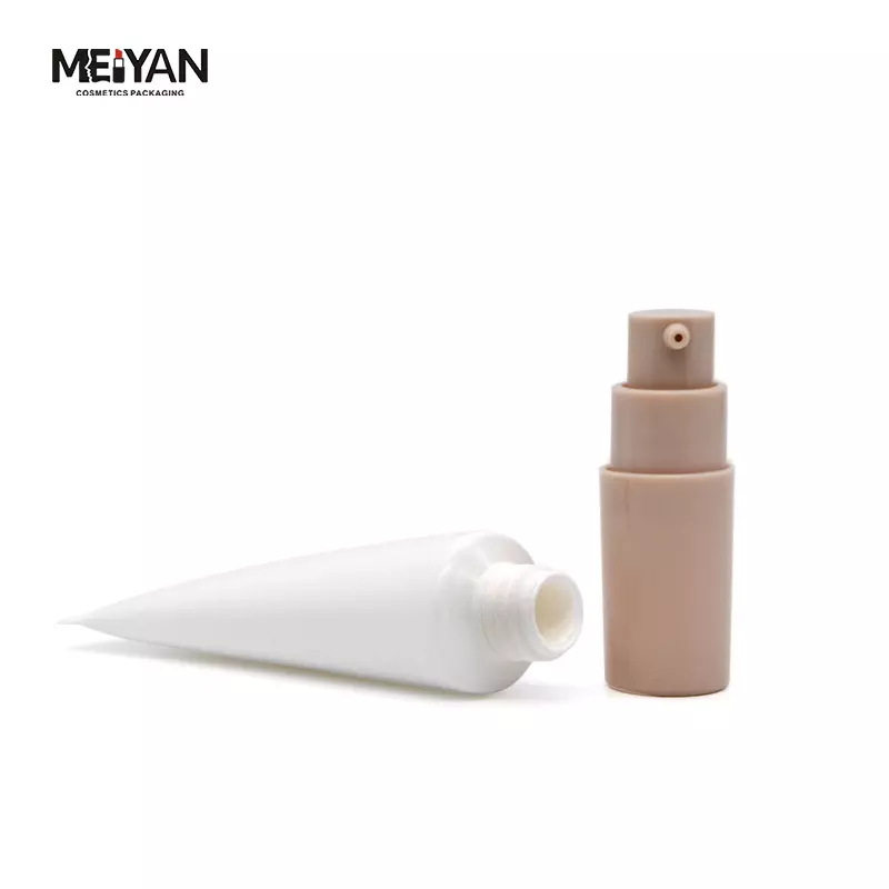 MYPACK direct selling matte white cosmetic BB cream sunscreen cream cosmetic plastic soft tube pump packaging