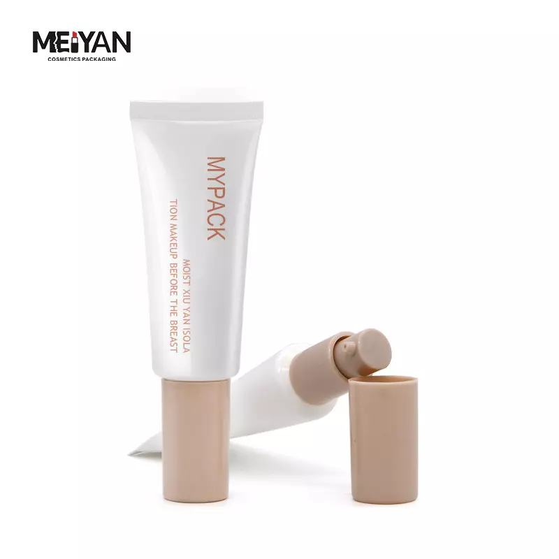 MYPACK direct selling matte white cosmetic BB cream sunscreen cream cosmetic plastic soft tube pump packaging