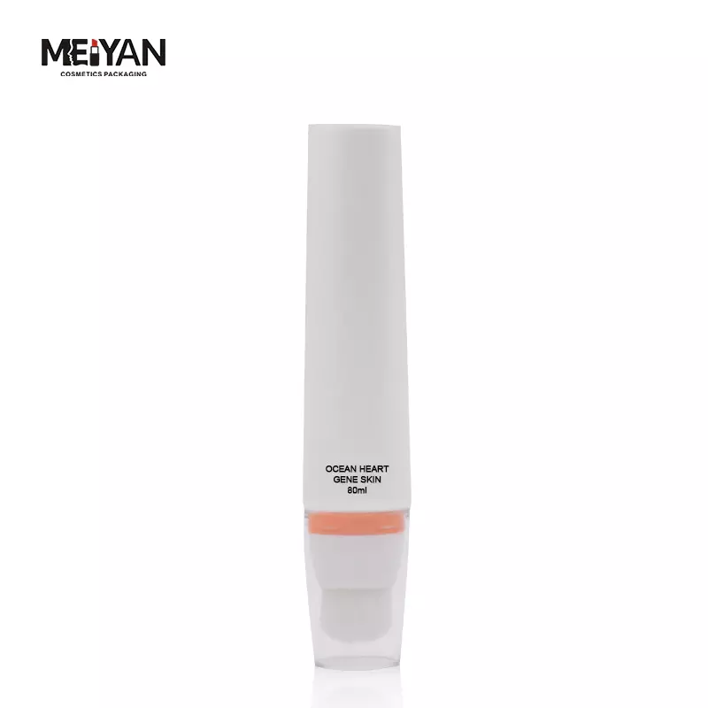 MYPACK New product 45g120g245g PE empty soft plastic matte packaging tubes facial cleanser white soft tube with rotate brush he