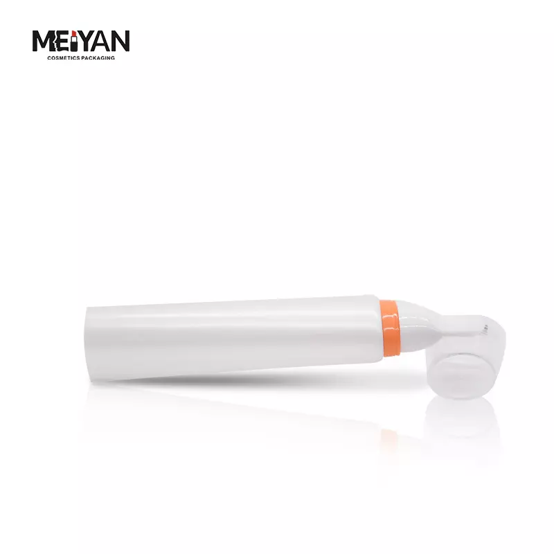 MYPACK New product 45g120g245g PE empty soft plastic matte packaging tubes facial cleanser white soft tube with rotate brush he