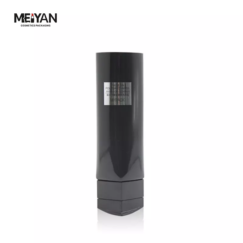 MYPACK 125ml black LDPE soft squeeze containers cosmetic packaging shampoo body scrub plastic tube with flip top cap