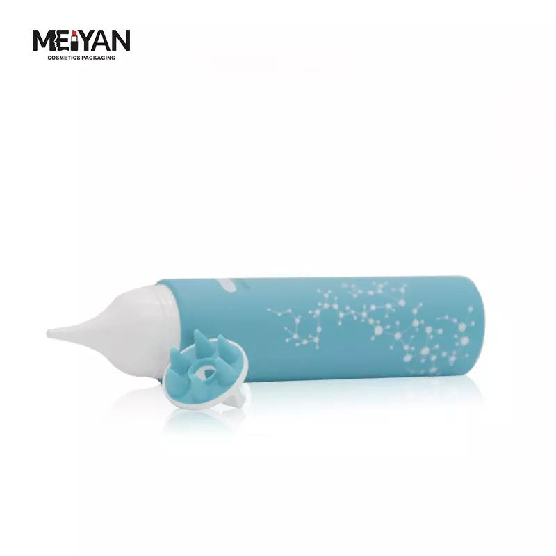 MYPACK luxury 100ml matte light blue shampoo conditioner scalp massage hose again to fill tube with detachable massage head