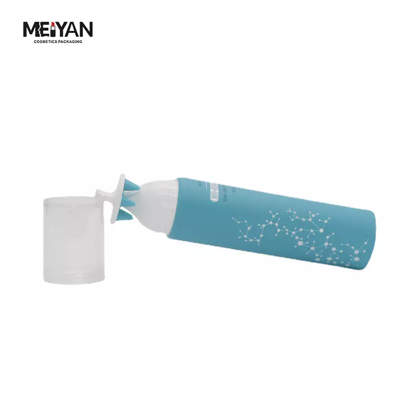 MYPACK luxury 100ml matte light blue shampoo conditioner scalp massage hose again to fill tube with detachable massage head