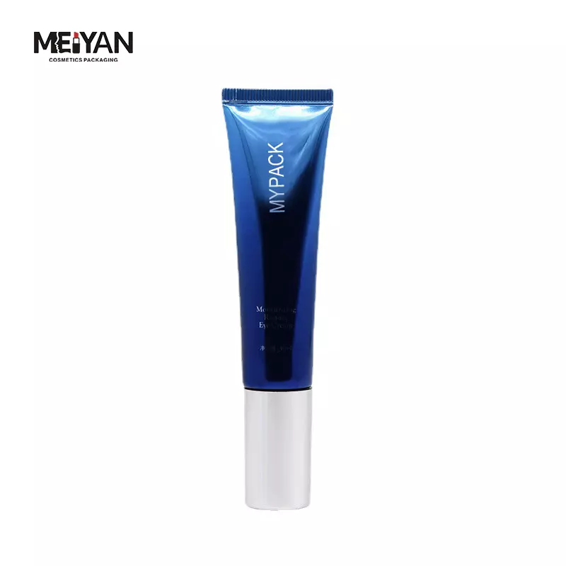 MYPACK luxury 120ml aluminum cosmetic eye cream BB cream packing containers plastic blue tube with lotion pump