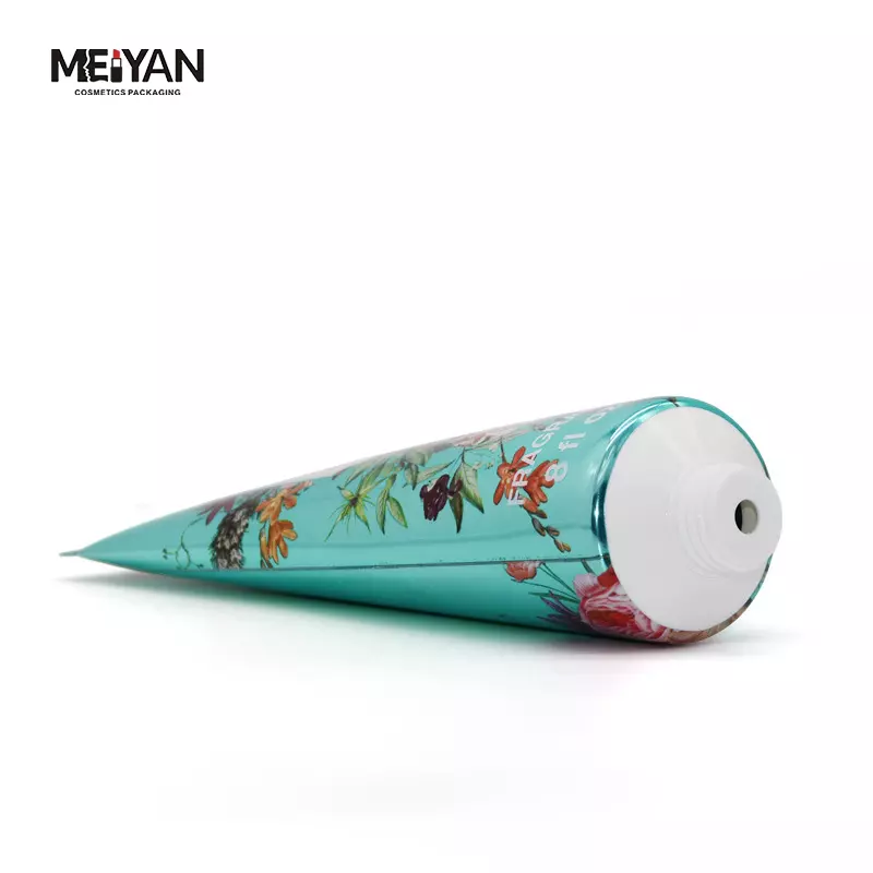 MYPACK custom 236ml PE empty shampoo hand cream cosmetic aluminum packaging tube with black flip top cap