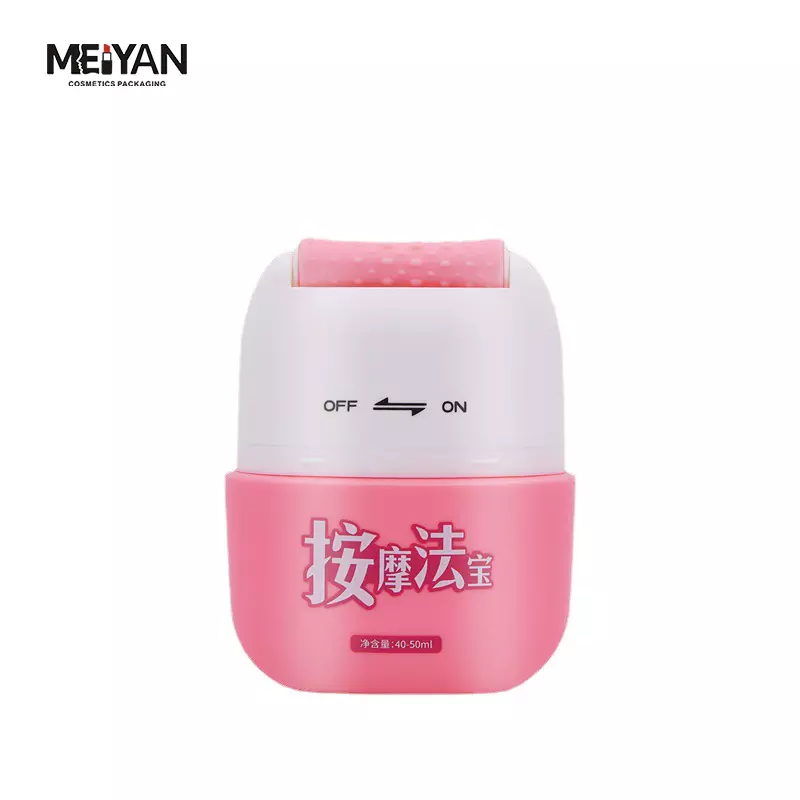 MYPACK custom empty 40ml50ml cute pink neck body skincare massage roller oil bottle