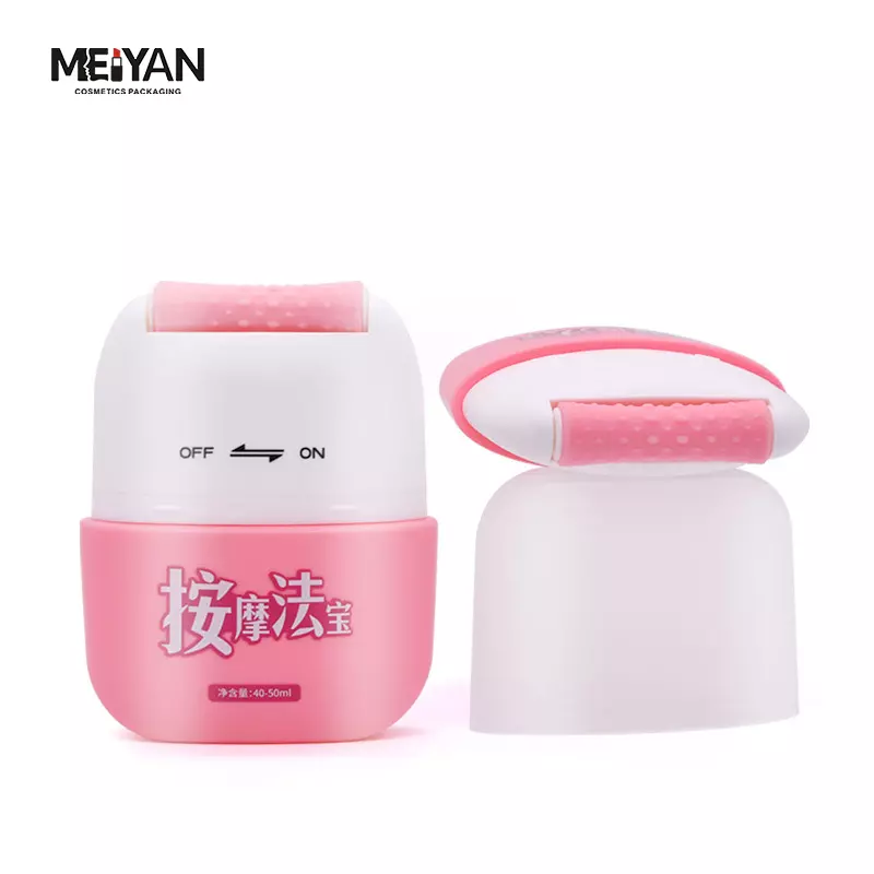 MYPACK custom empty 40ml50ml cute pink neck body skincare massage roller oil bottle