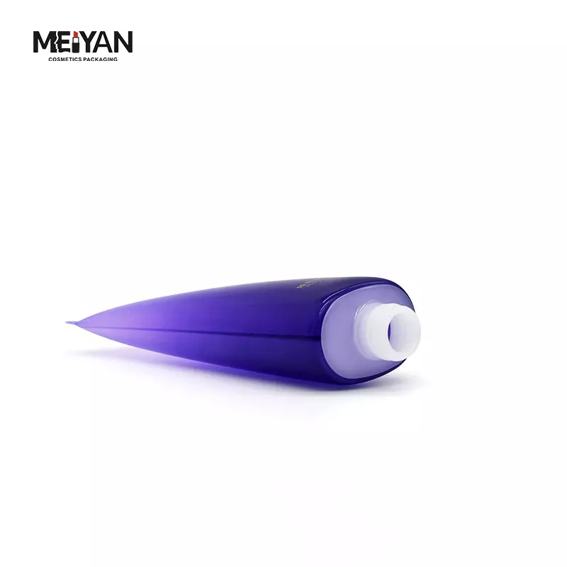 MYPACK fashion 150ml250ml PE empty cosmetics face cleanser massage glossy gradient purple soft tube with brush head roller